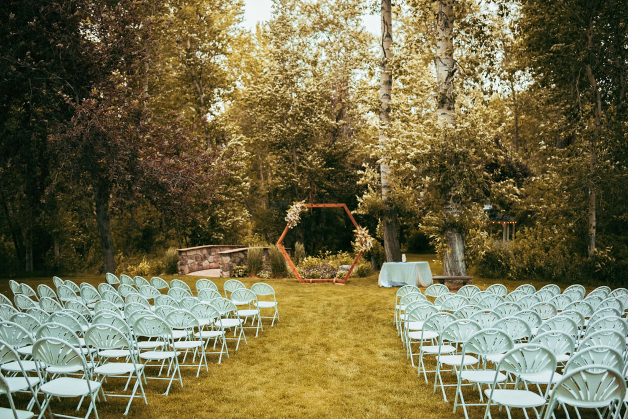 Indoor reception space at Chateau Event Center